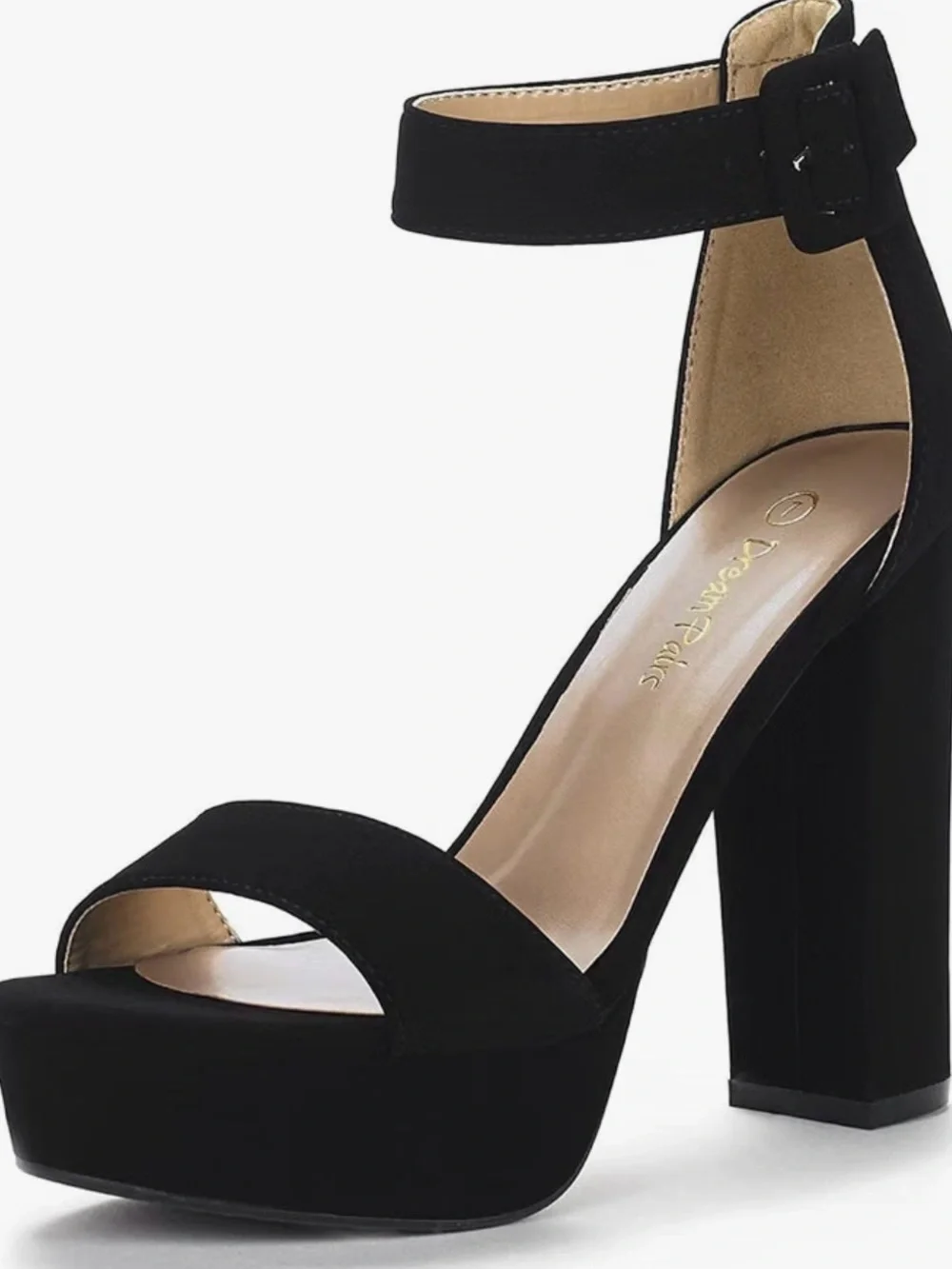 Dream Pairs Black Platform Ankle-Strap Block Heel Sandal